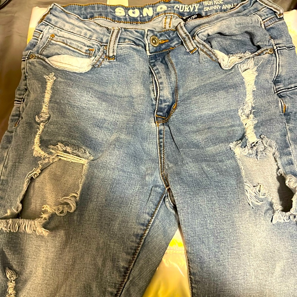 High rise skinny jeans